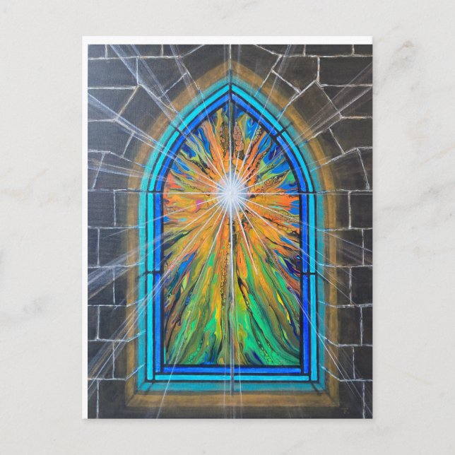 The Light 3 Church Stained Glass Postcard (Front)