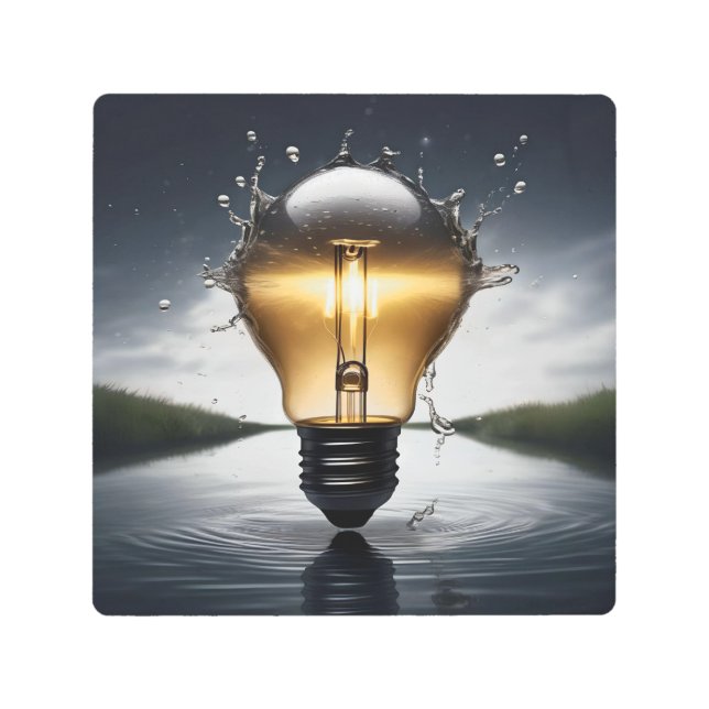 The Light Bulb Metal Wall Art (Front)