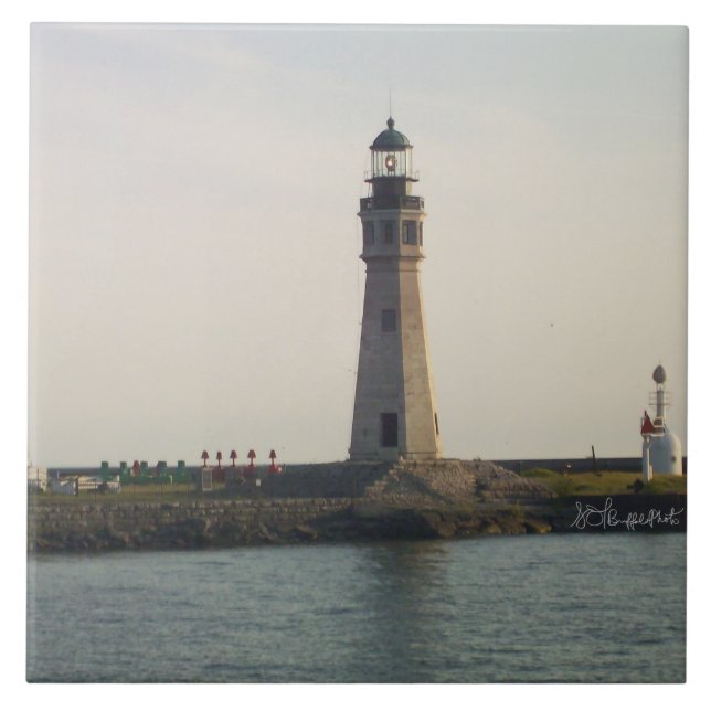 The Light House at Erie Basin Marina Ceramic Tile (Front)