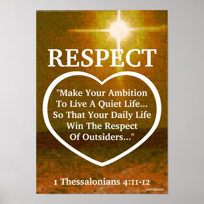 The Light Of Respect Bible Verse Customize Posters