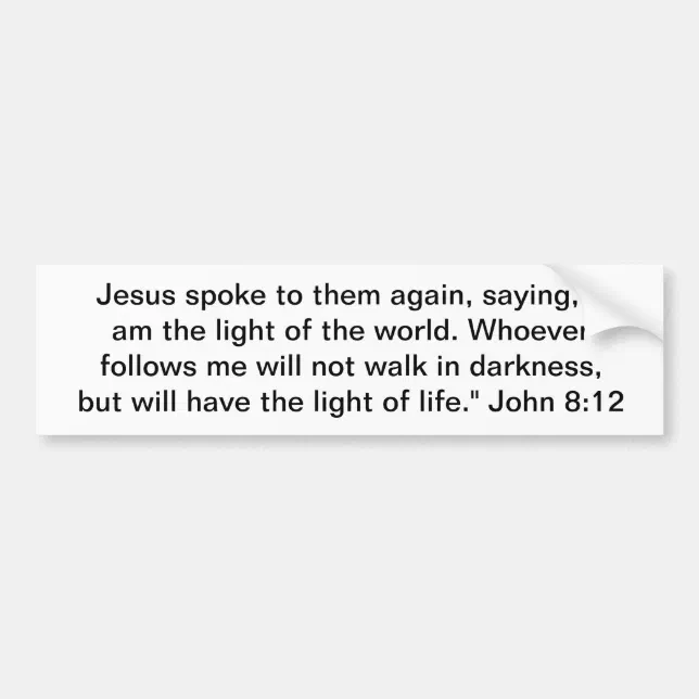 The Light of the World Bumper Sticker | Zazzle