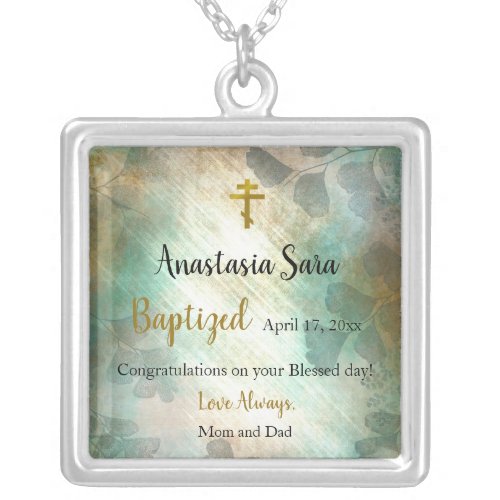 The Light of the World Orthodox Christian Baptism Silver Plated Necklace