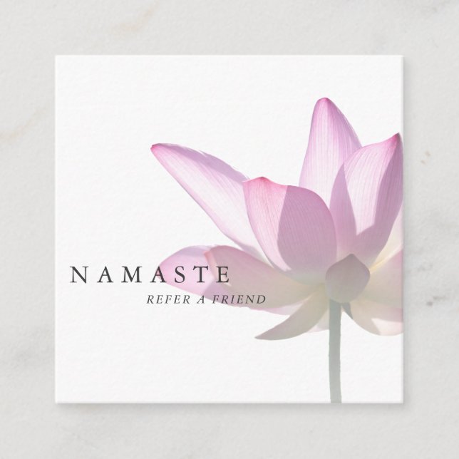 The Light/Pink Lotus Holistic Health Referral © Square Business Card (Front)