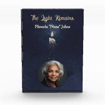 The Light Remains Custom Photo Memorial Block