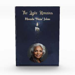 The Light Remains Custom Photo Memorial Block