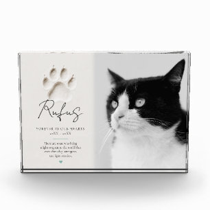 The Light Remains   Memorial Paw Print Pet Photo Block
