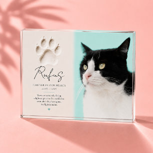 The Light Remains Memorial Paw Print Pet Photo Block