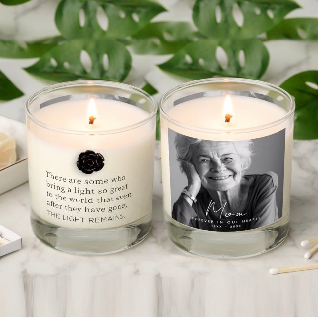 The Light Remains | Memorial Rose Custom Photo  Scented Candle (Creator Uploaded)
