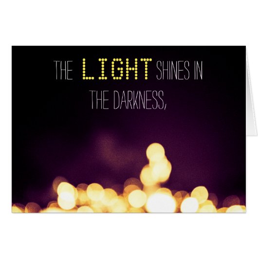 "The light shines in the darkness" Cards (Front Horizontal)