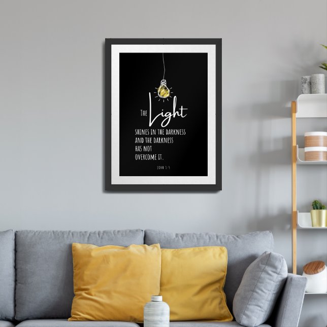 "The Light shines in the darkness..." poster (Living Room 3)