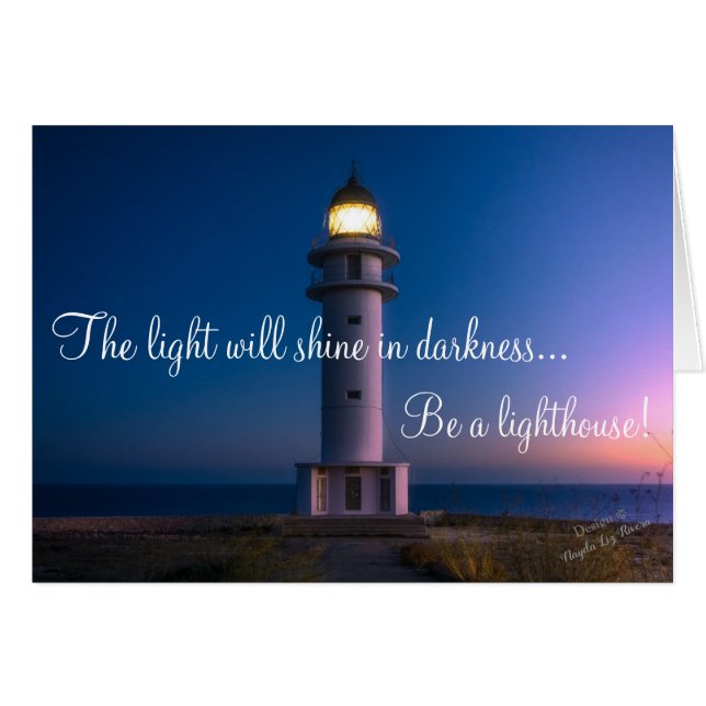 The Light Will Shine In Darkness Lighthouse Cards (Front Horizontal)