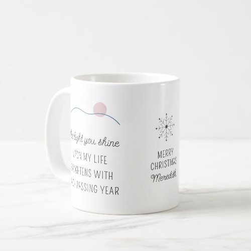 The Light You Shine Merry Christmas Coffee Mug
