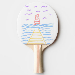 The Lighthouse and the Pier Ping Pong Paddle