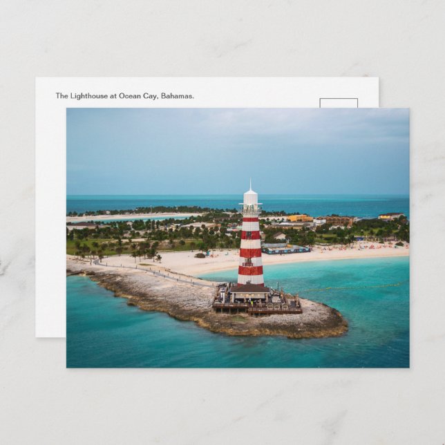 The Lighthouse at Ocean Cay, Bahamas Postcard (Front/Back)