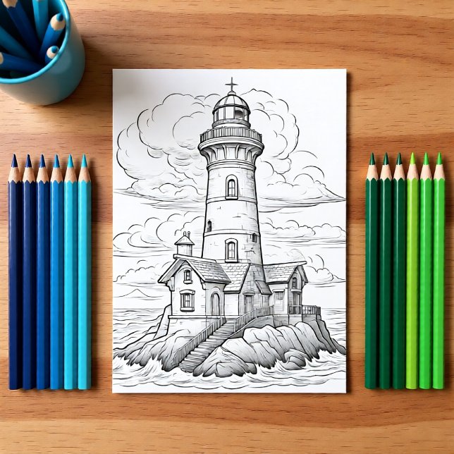 The Lighthouse | Color Your Own Greeting (Creator Uploaded)