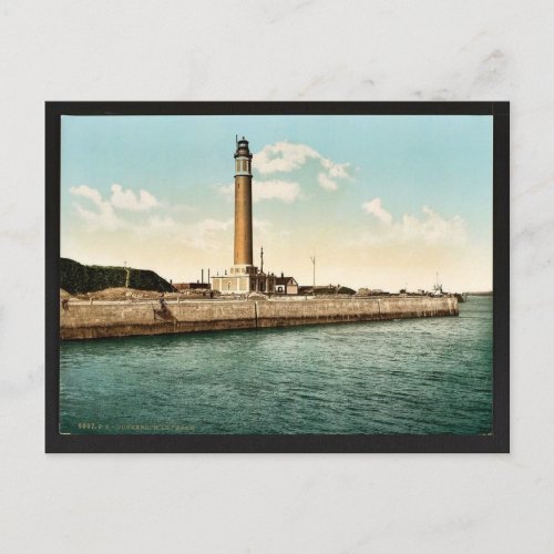 The lighthouse Dunkirk France vintage Photochrom Postcard