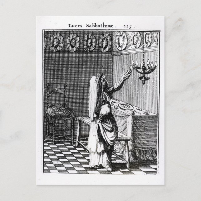 The Lighting of the Sabbath Candles Postcard (Front)