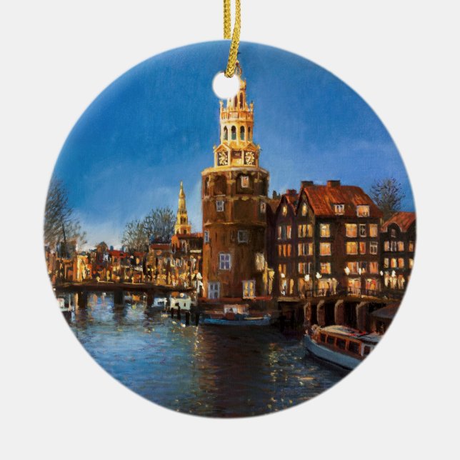 The Lights of Amsterdam Ceramic Ornament (Front)
