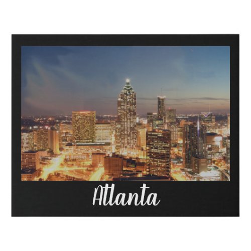 The Lights of Atlanta Faux Canvas Print