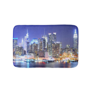 The Lights of the City at Night Bath Mat