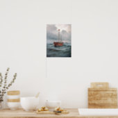 The lightship at Skagen Reef Painting Poster (Kitchen)