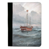 The lightship at Skagen Reef Personalize Padfolio (Front)