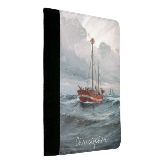 The lightship at Skagen Reef Personalize Padfolio (Angled)