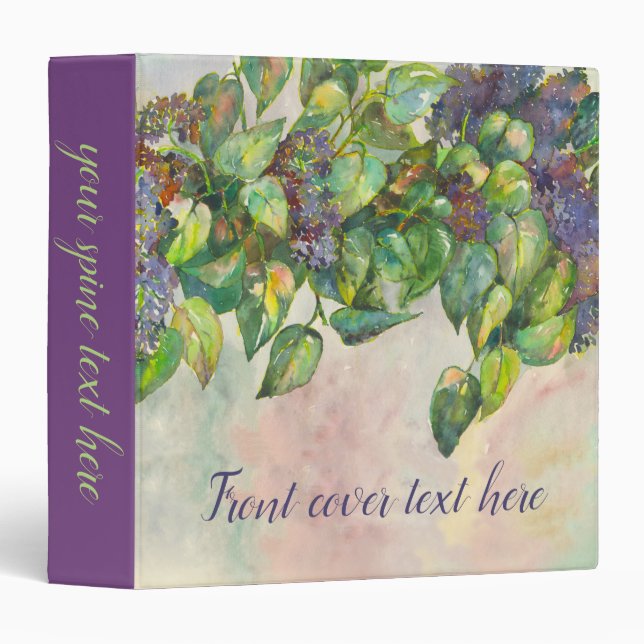 The lilac is violet spring 3 ring binder (Front/Spine)
