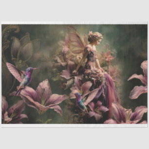 The Lily Fairy Tale Fantasy Hummingbird Floral Tissue Paper