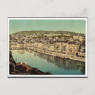 The Limmatquay, with Polytechnic, Zurich, Switzerl Postcard