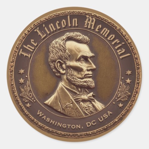 The Lincoln Memorial Washington DC Classic Round Sticker