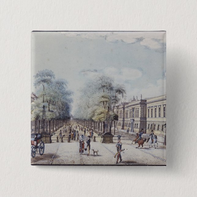 The Linden with the Academy, Berlin Pinback Button (Front)