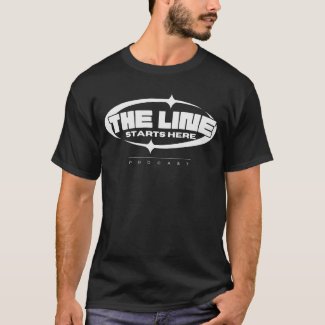 The Line Starts Here - Men's Black T-Shirt