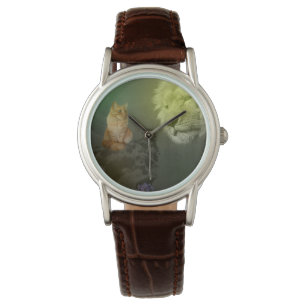 The Lion And The Cat, Ladies Leather Wristwatch