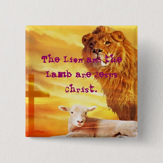 The Lion and the Lamb Button (Front)