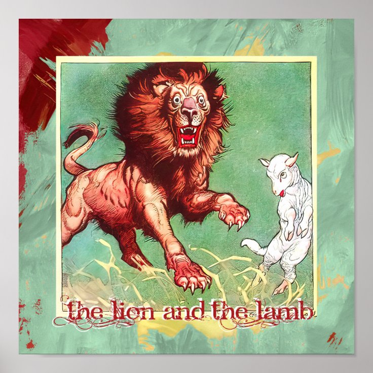 The Lion and The Lamb Graeph Ephesians Bible Verse Poster | Zazzle