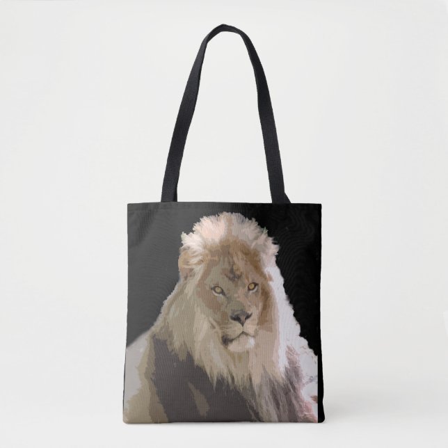 The Lion  Black Tote Bag (Front)
