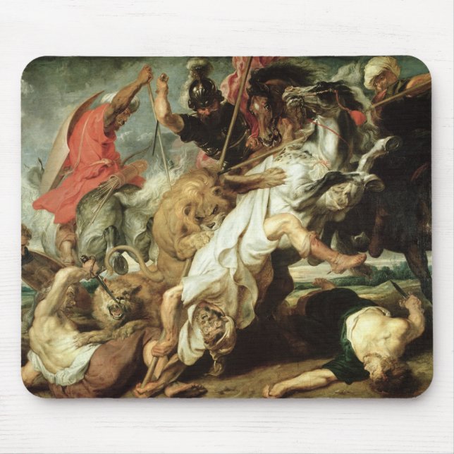 The Lion Hunt, 1621 Mouse Pad (Front)