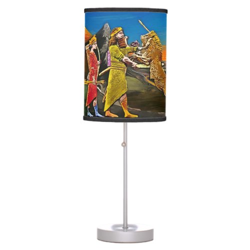 The Lion Hunters Table Lamp