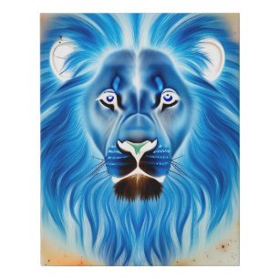 The Lion in Negative Faux Canvas Print