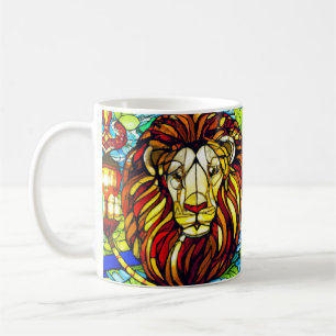 the lion in stained glass look. Bright fun Coffee Mug