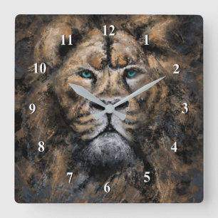 The Lion King - Abstract Art Modern Style Painting Square Wall Clock