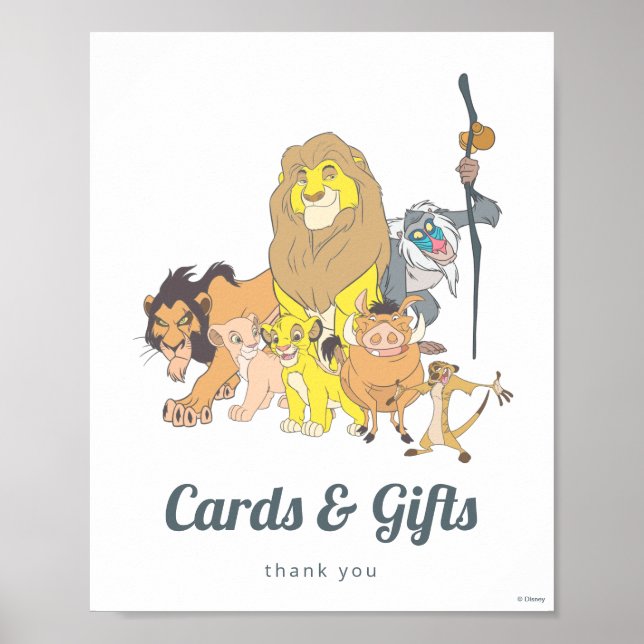 The Lion King Baby Shower Cards & Gifts Sign (Front)