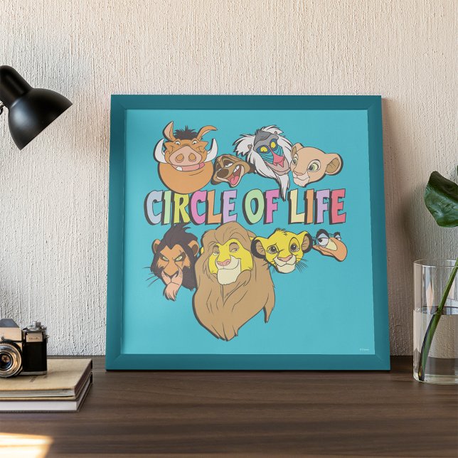 The Lion King | Circle of Life Poster (Poster in frame on desk)