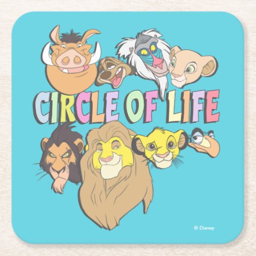 The Lion King  Circle of Life Square Paper Coaster