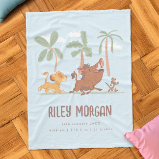 The Lion King Custom Baby Births Stats Custom  Fleece Blanket
