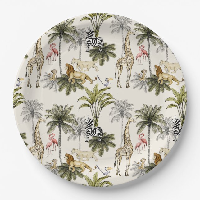 The Lion King Jungle Baby Shower Paper Plates (Front)
