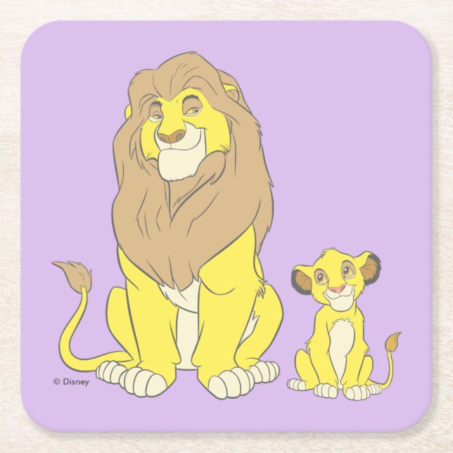The Lion King | Mighty Kings Square Paper Coaster (Front)