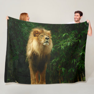 The LION, KING of the JUNGLE Fleece Blanket