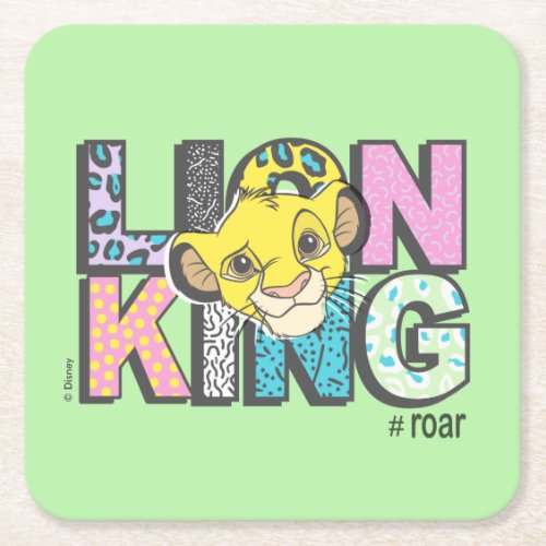 The Lion King  Simba Roar Square Paper Coaster